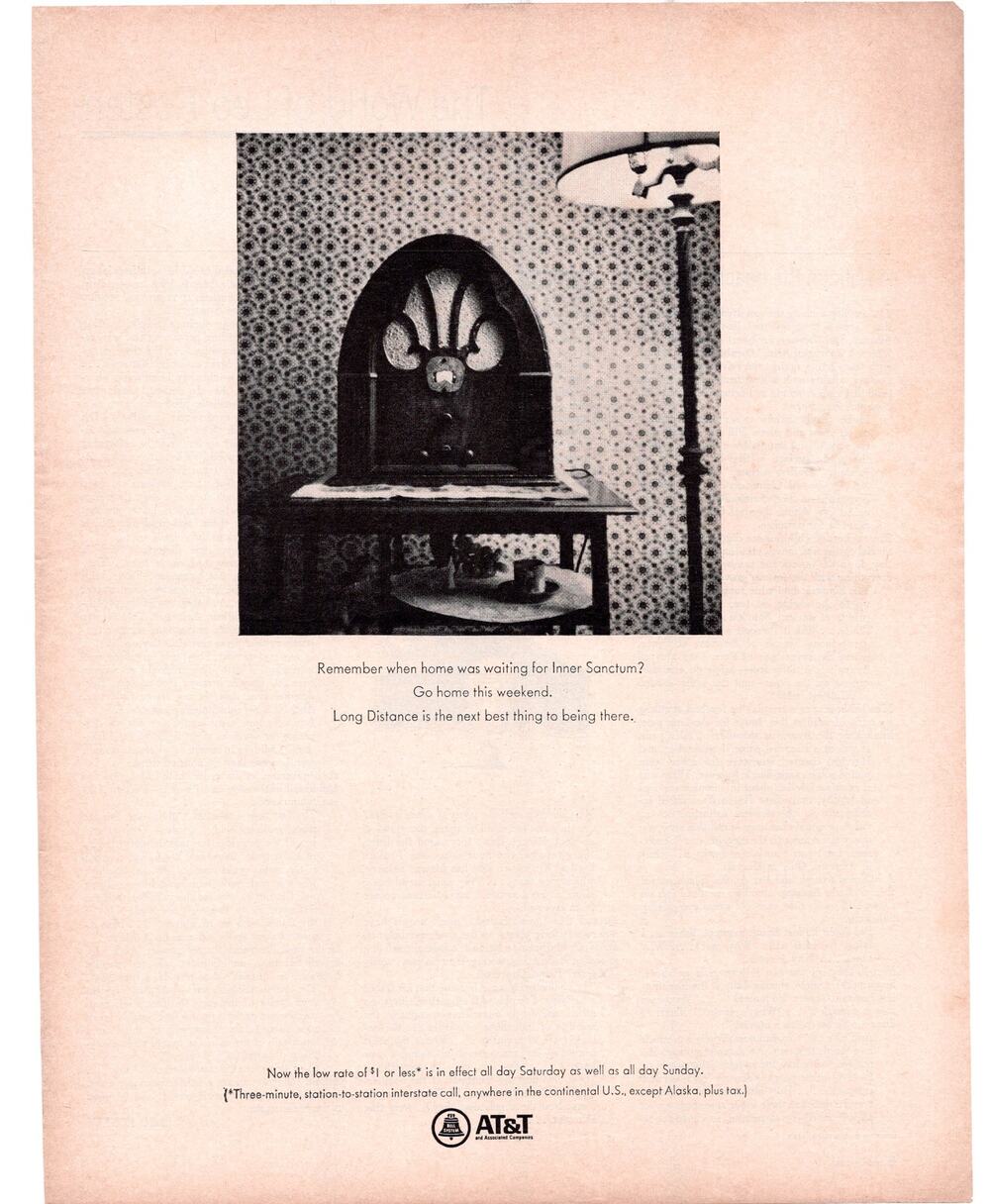 AT&T Telephone Long Distance Advertisement 1968 Communication Vintage B&W
